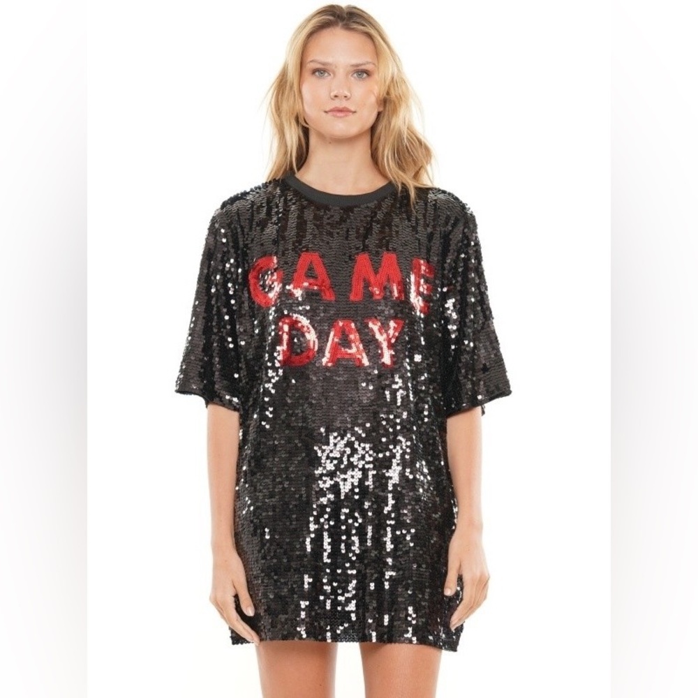 Game Day Sequin T-Shirt Dress